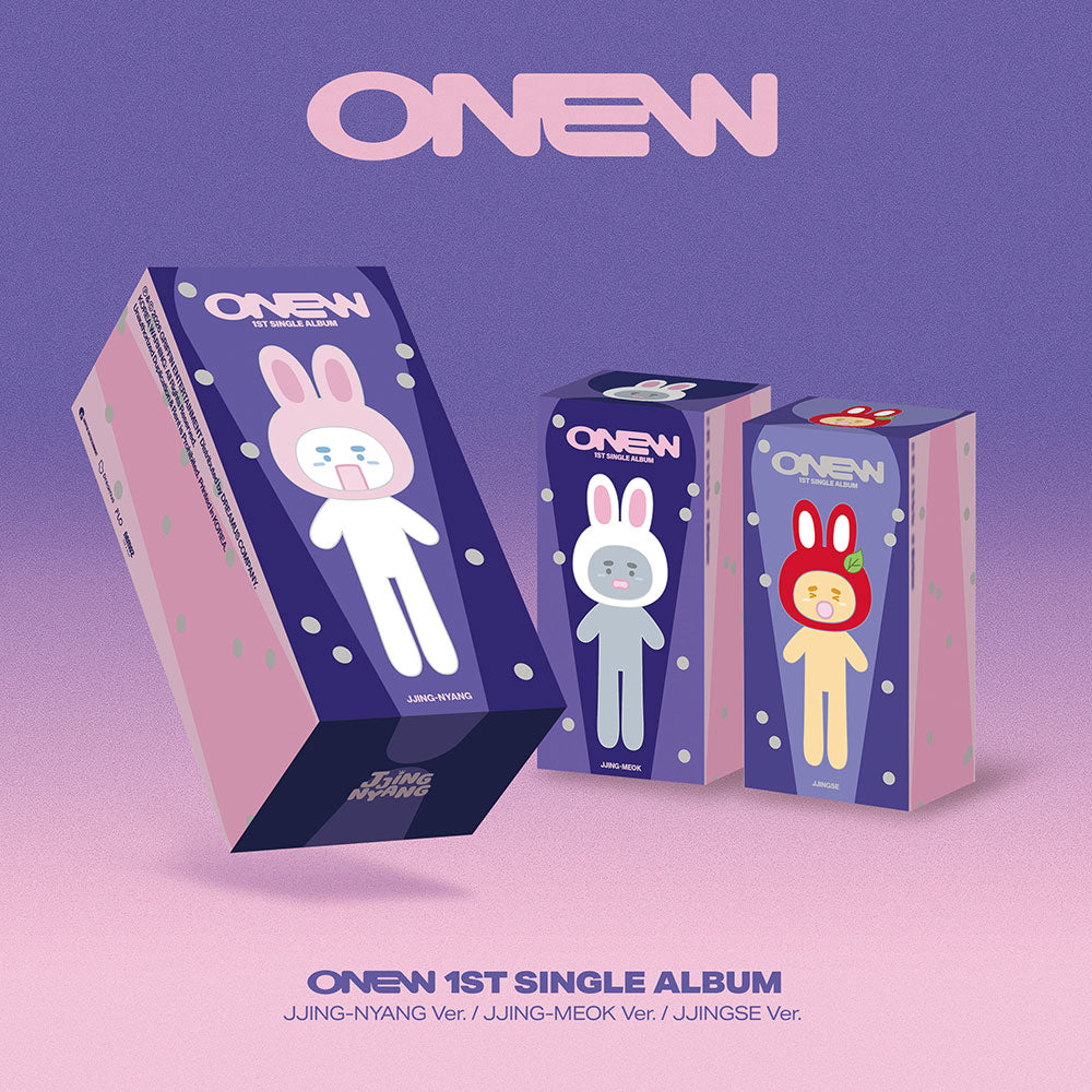 ONEW 10cm JJING-NYANG & MEOK DOLL 2体セット ONEW - 착각 [1st Single Album - LONG JJING-NYANG-MEOK-SE Ver.] - K